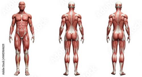 Human Muscle Anatomy - Front and Back View