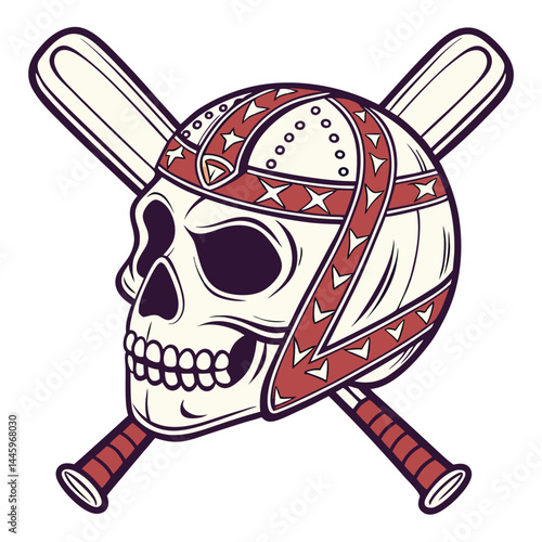 Adobe Illustrator Artwork Skull head with mask design.