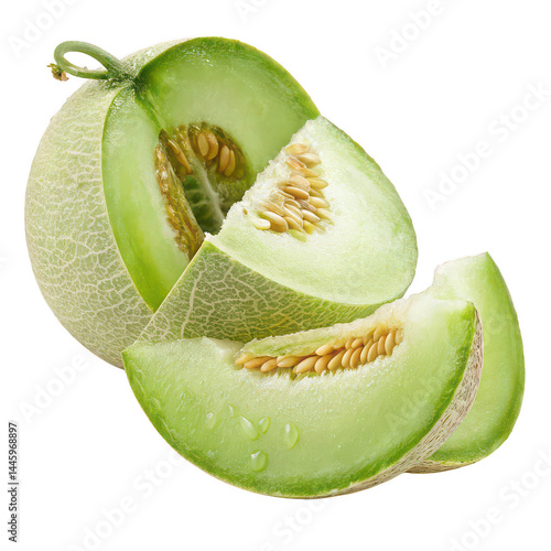 Honeydew melon png tender melon png green melon png sweet fruit png summer fruit png white background image