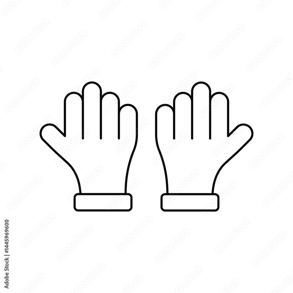 glove lineal icon with white background vector stock illustration glove lineal icon with white background vector stock illustration