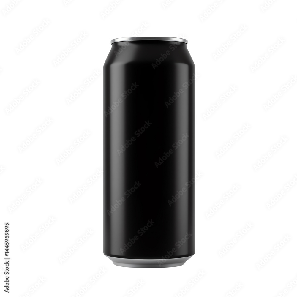 Black beverage can, white isolate background Black beverage can, white isolate background