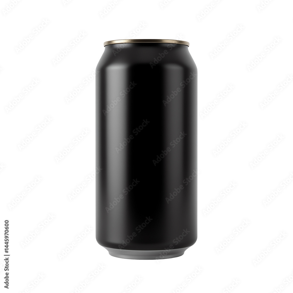 Black soda can, white isolate background Black soda can, white isolate background