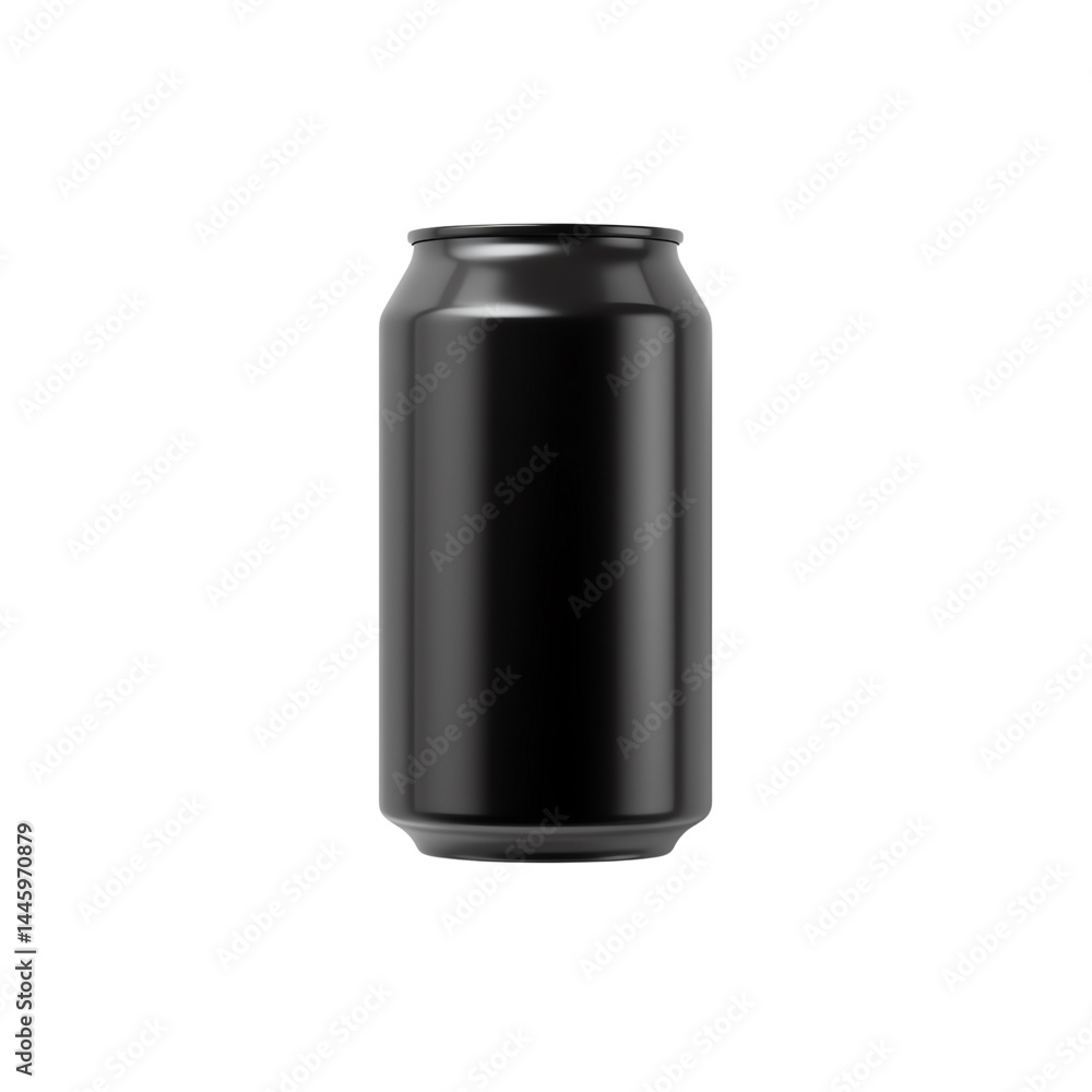 Black soda can, white isolate background Black soda can, white isolate background