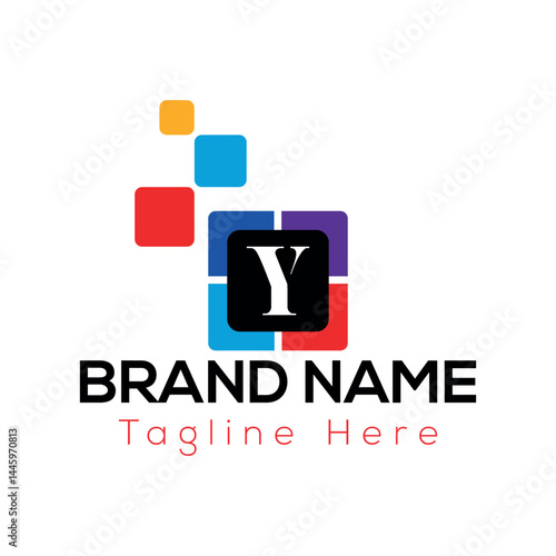Company logo design is a crucial business concept, often utilizing an icon or symbol with text for web and marketing Y logo design 
