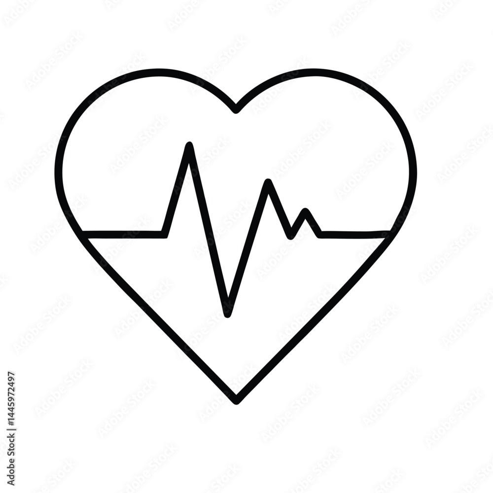 illustration of a heart with heartbeat lines inside, symbolizing pulse and wellness illustration of a heart with heartbeat lines inside, symbolizing pulse and wellness