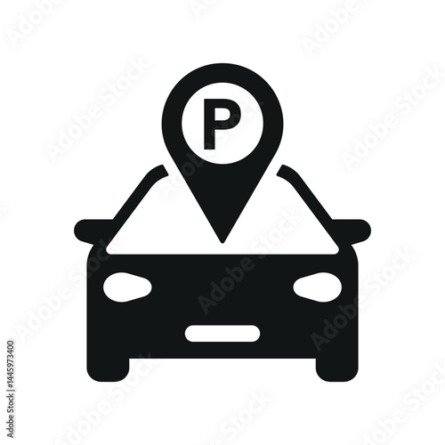 Minimalist Car parking icon vector illustration