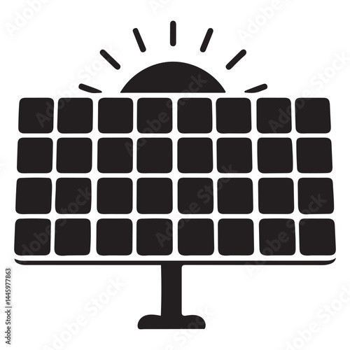 Solar Panel Icon - Renewable Energy Symbol for Sustainable Power Solutions. solar, panel, energy, renewable, power, sustainable, electricity