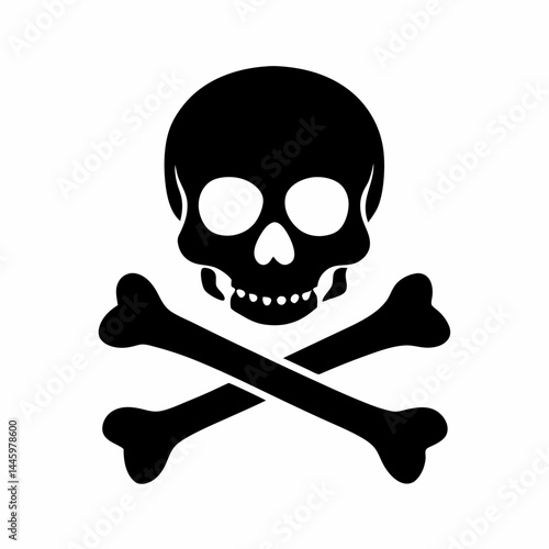 Silhouette of a skull with crossed bones