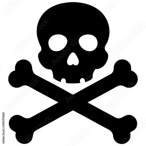 Silhouette of a skull with crossed bones