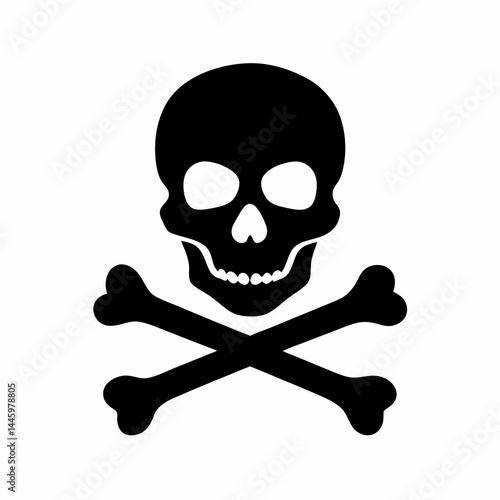 Silhouette of a skull with crossed bones