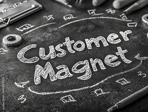 Customer Magnet  text writt...