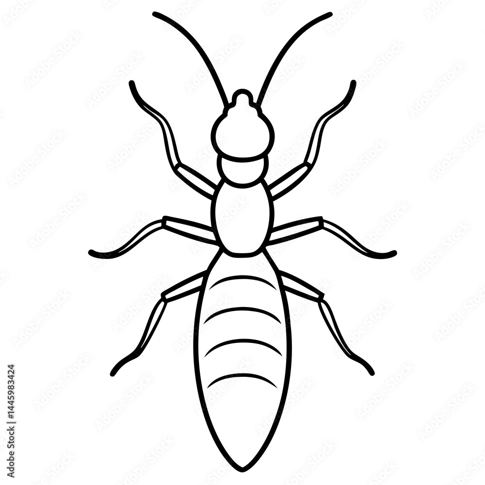 Termite Silhouette Line Art Termite Silhouette Line Art