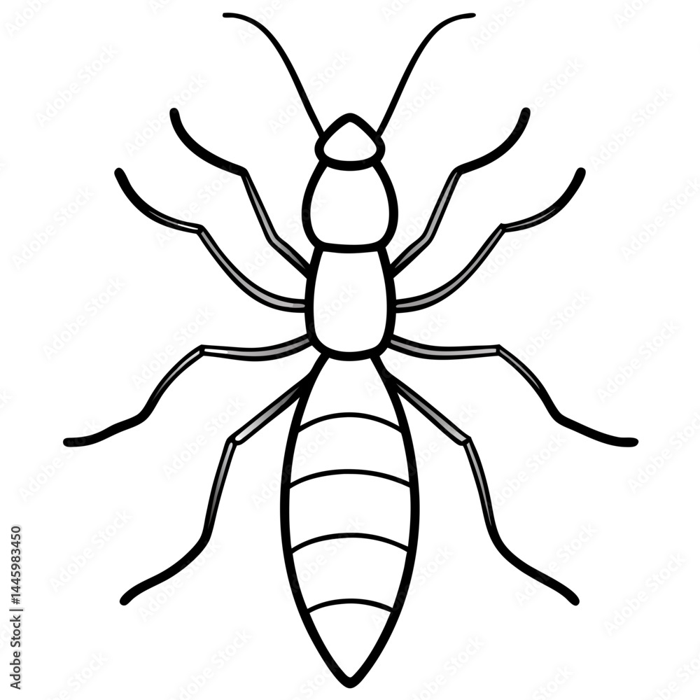 Termite Silhouette Line Art Termite Silhouette Line Art