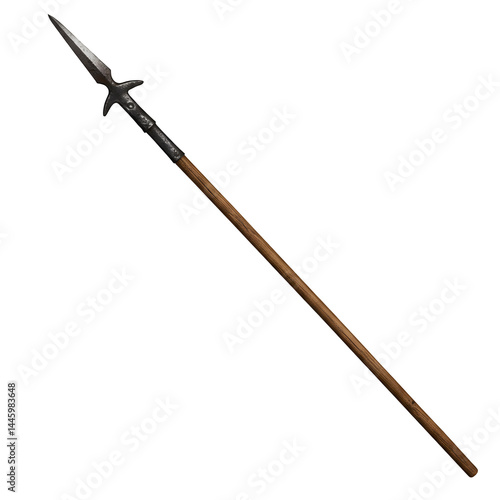 Medieval Military Spear Isolated