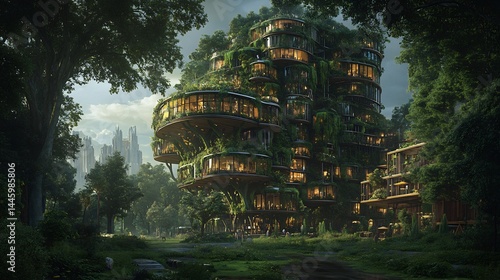 Building with operable wallswindows that open up completely to merge interior spaces with large green balconies