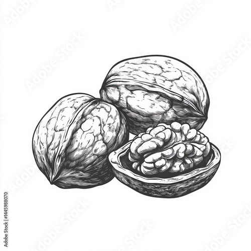 nut silhouette , black and ...