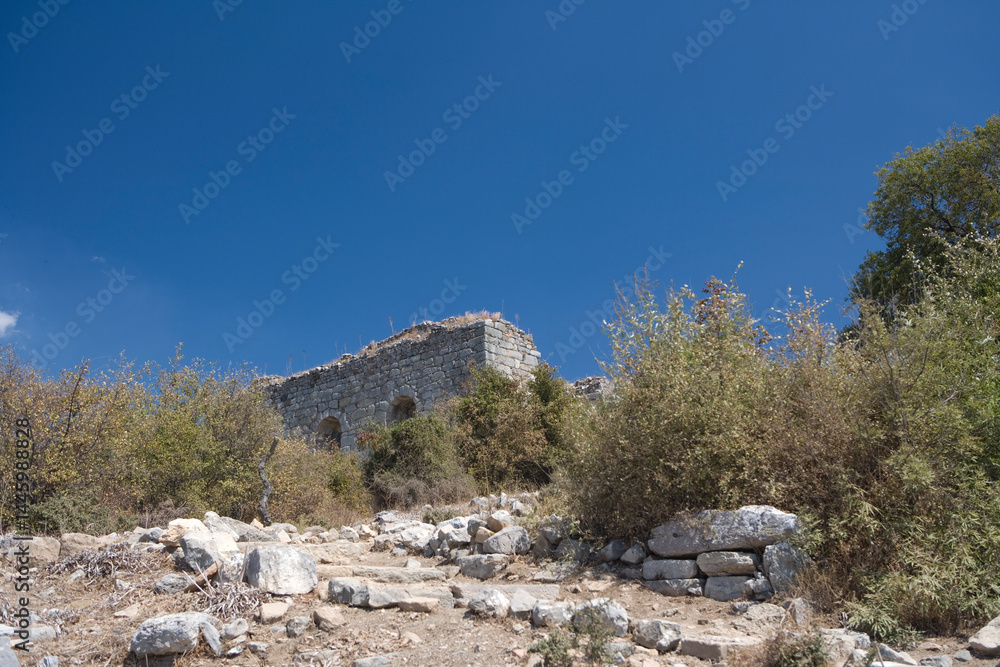 Naklejka premium Türkiye ancient Fethiye on a sunny autumn day