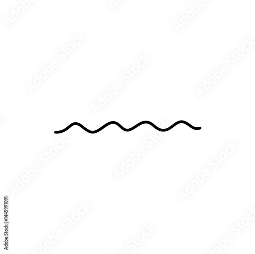 Wave sea line doodle. Hand drawn sketch water wave