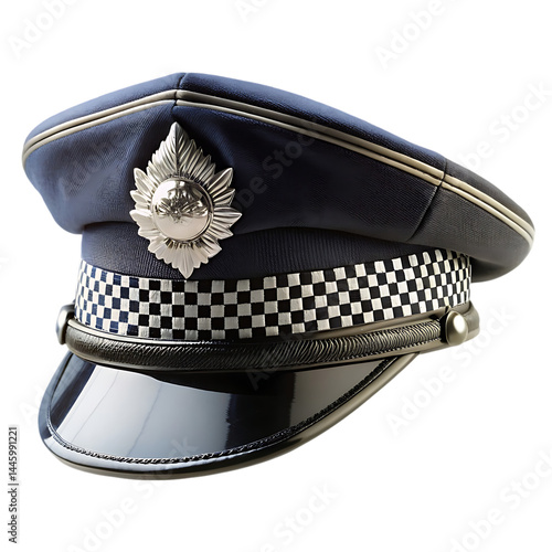 Police Officer Hat: High-Quality Image of Police Peaked Cap