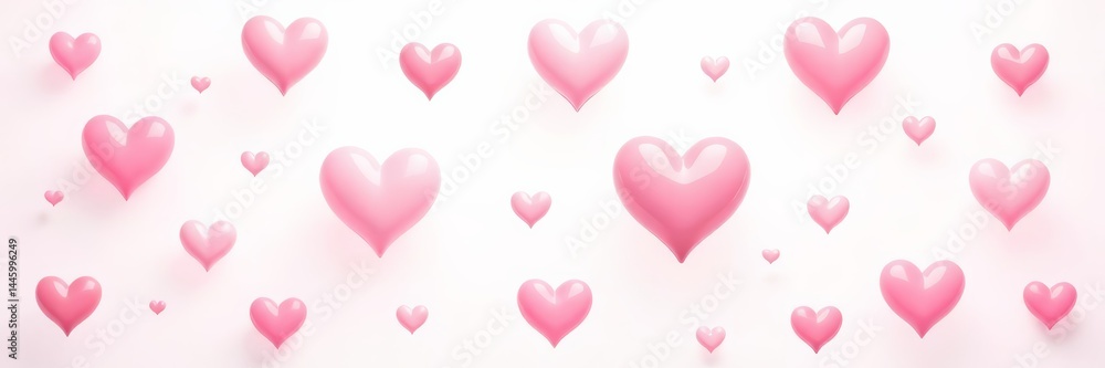 Soft pink hearts on white backdrop, seamless repeating pattern, whimsical and girly, textile, scrapbook Soft pink hearts on white backdrop, seamless repeating pattern, whimsical and girly, textile, scrapbook