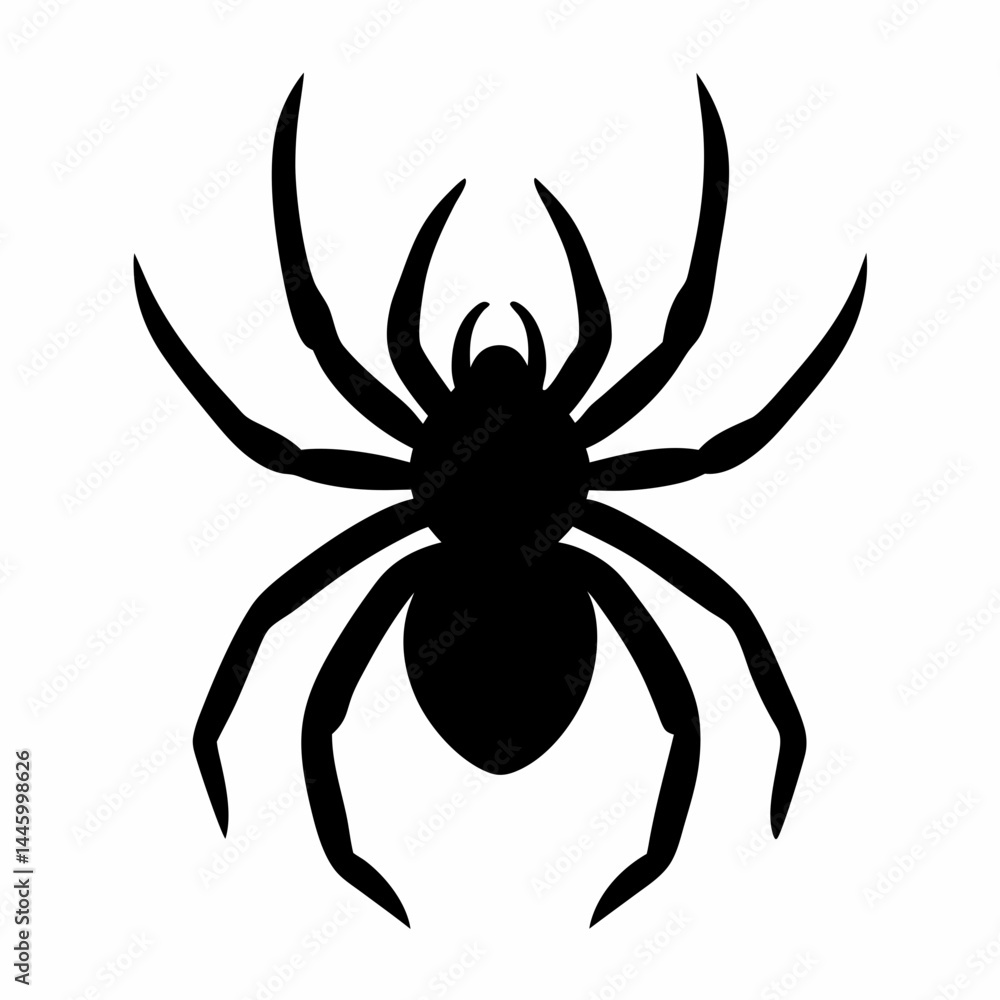 Silhouette of a spider in a dynamic pose Silhouette of a spider in a dynamic pose