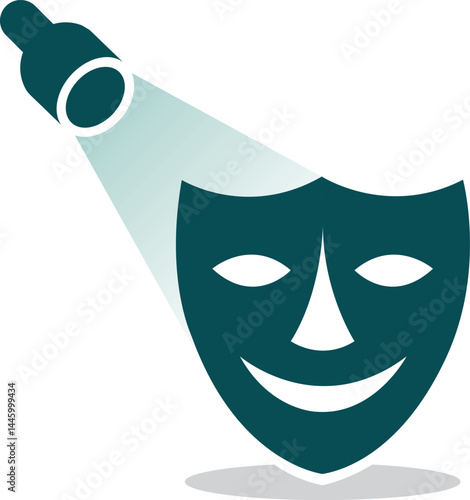 mask theatrical icon. vector illustration. isolated new touch light logo pro Design