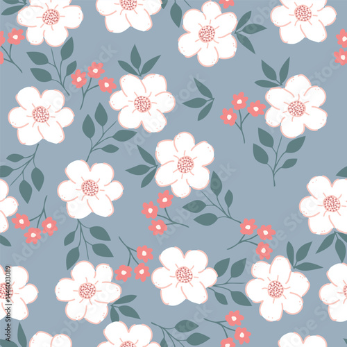 Seamless watercolor floral pattern design