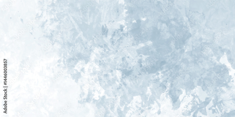 Fototapeta premium Light blue hand-painted watercolor background with faded ink and textured wash