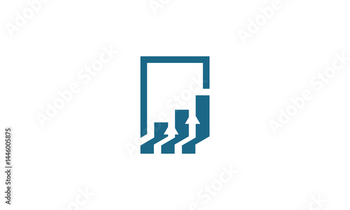 Emergency exit symbol on a blue wall illustration