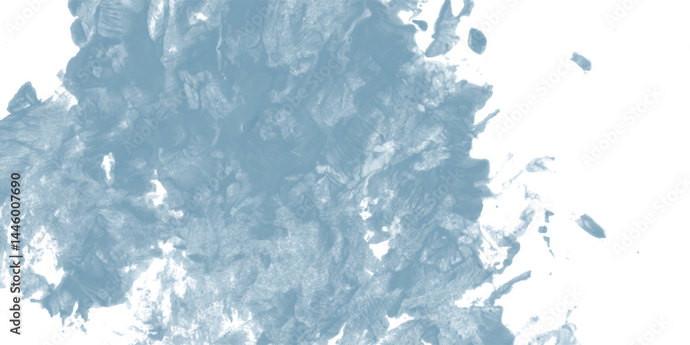 Fototapeta premium Artistic blue ink splash with watercolor brush textures and faded paper background