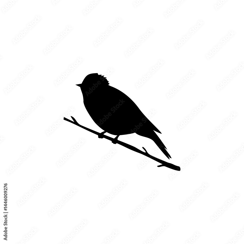 Obraz premium Bird perched on a branch. Vector illustration 