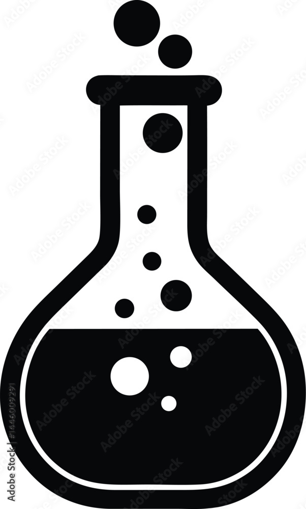 Flask icon vector, Laboratory flask black silhouette, Science lab flask experiment chemistry beaker Flask icon vector, Laboratory flask black silhouette, Science lab flask experiment chemistry beaker