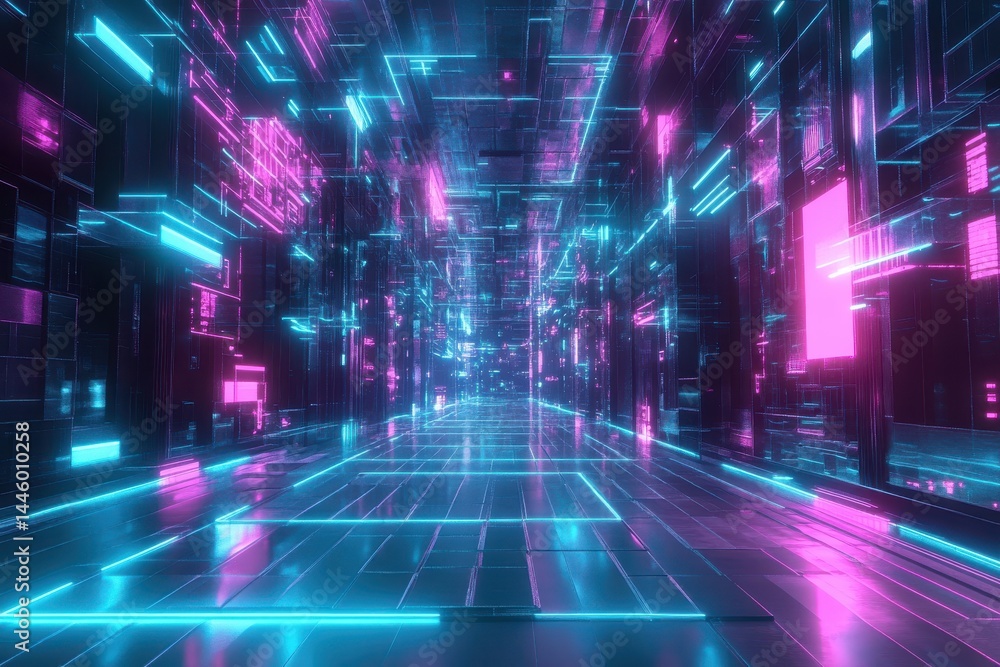 Neon digital world glows in metaverse cyberspace, showcasing future energy and global internet connection Neon digital world glows in metaverse cyberspace, showcasing future energy and global internet connection
