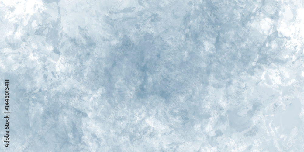 Fototapeta premium Watercolor background in cool blue shades with organic splatters and ink diffusion