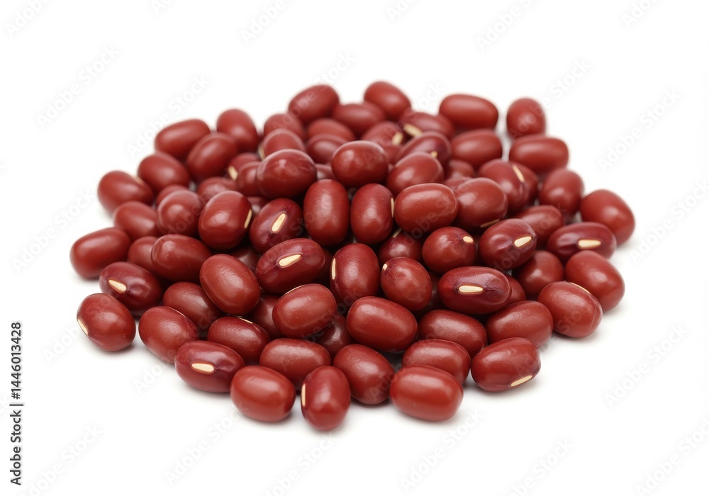 Pile of adzuki beans on a white background, close up view Pile of adzuki beans on a white background, close up view