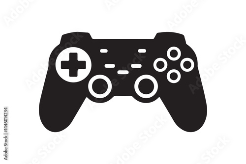 Gaming control icon silhouette art vector on white background
