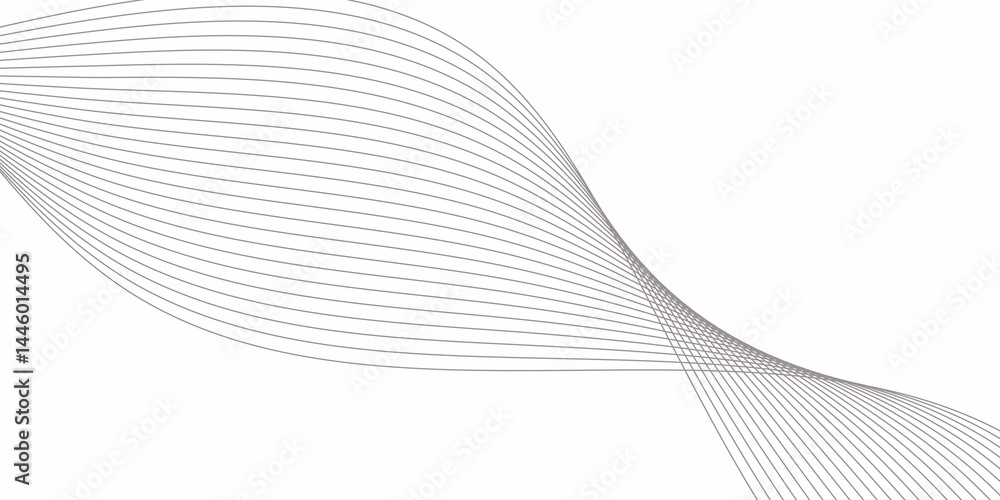 illustration of multiple evenly spaced, thin, gray curved lines forming a smooth wave pattern across a white background. The lines intersect near the center, creating a layered and overlapping effect illustration of multiple evenly spaced, thin, gray curved lines forming a smooth wave pattern across a white background. The lines intersect near the center, creating a layered and overlapping effect