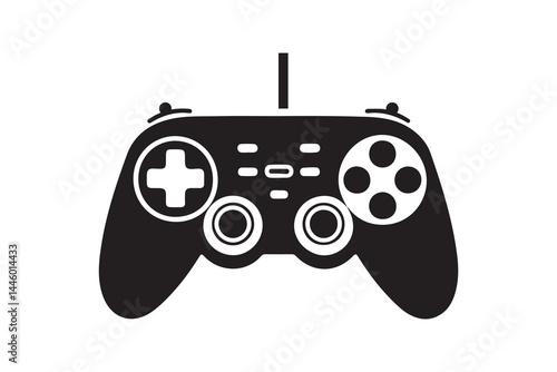 Gaming control icon silhouette art vector on white background