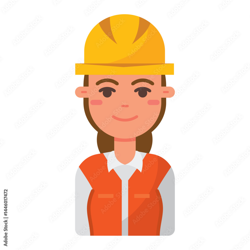 Female construction worker. Vector Female construction worker. Vector