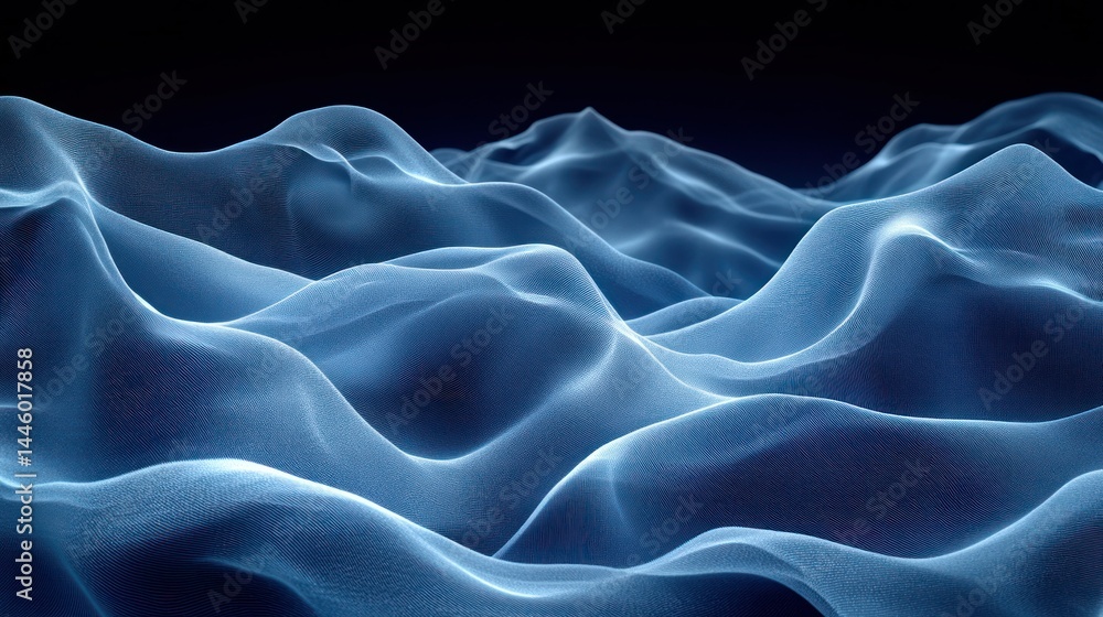 Obraz premium Abstract, flowing, blue landscape