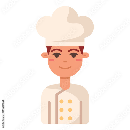 Smiling male chef. Vector