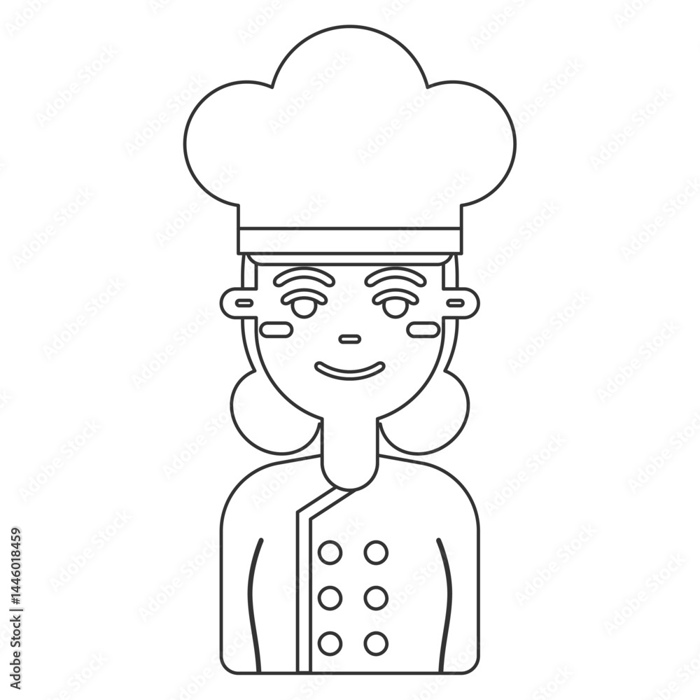 Smiling female chef. Vector Smiling female chef. Vector