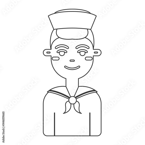 Cartoon male sailor. Vector