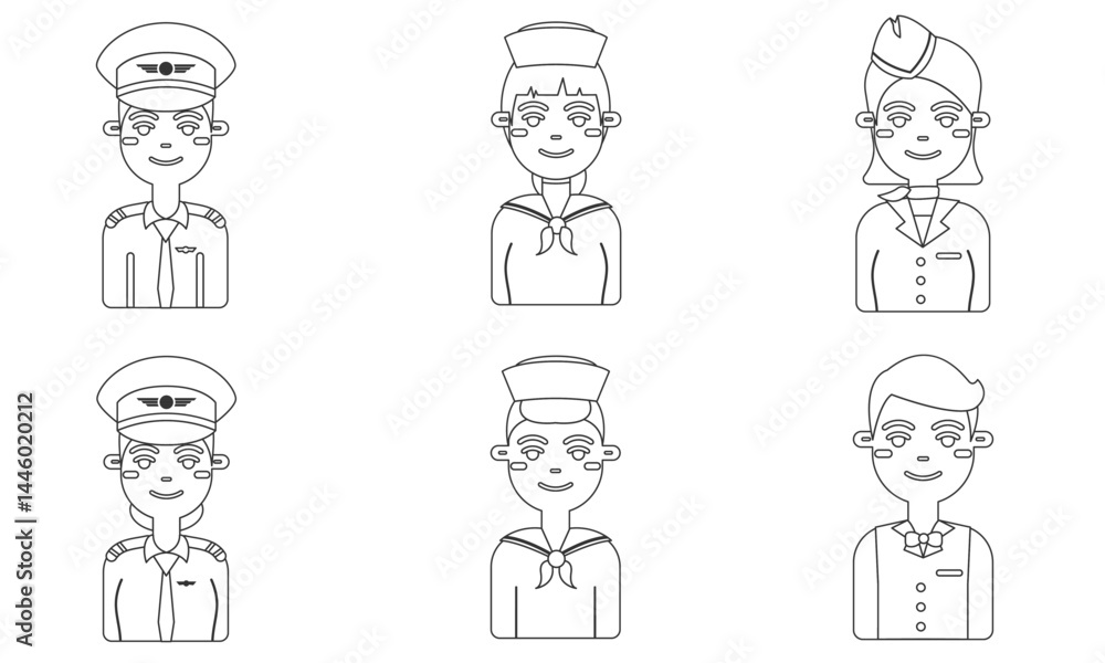 Cartoon professions set. Vector Cartoon professions set. Vector