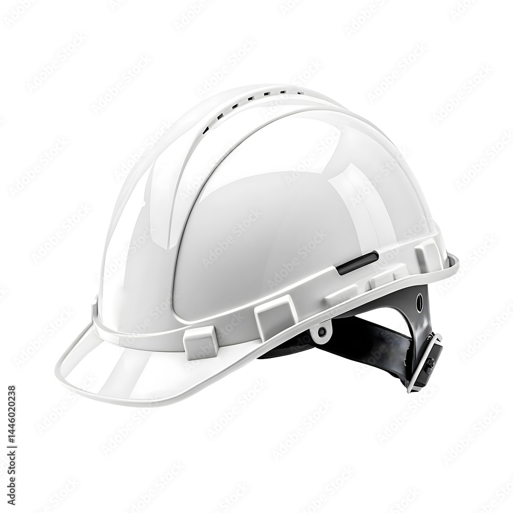 Fototapeta premium White Hard Hat: Safety Essentials for Construction Sites on Transparent Background