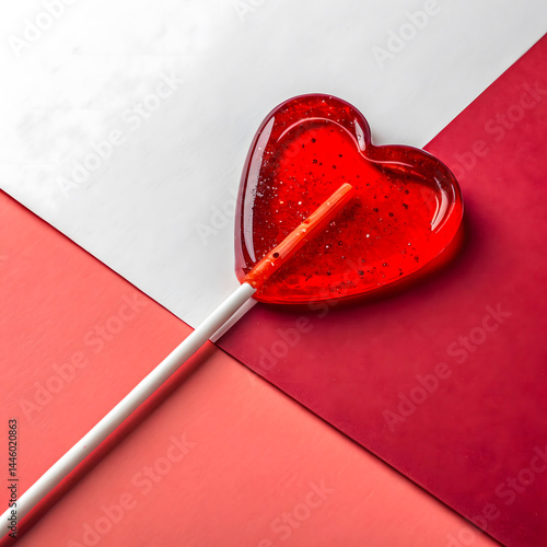Heart-Shaped Red Lollipop: Sweet Symbol of Love