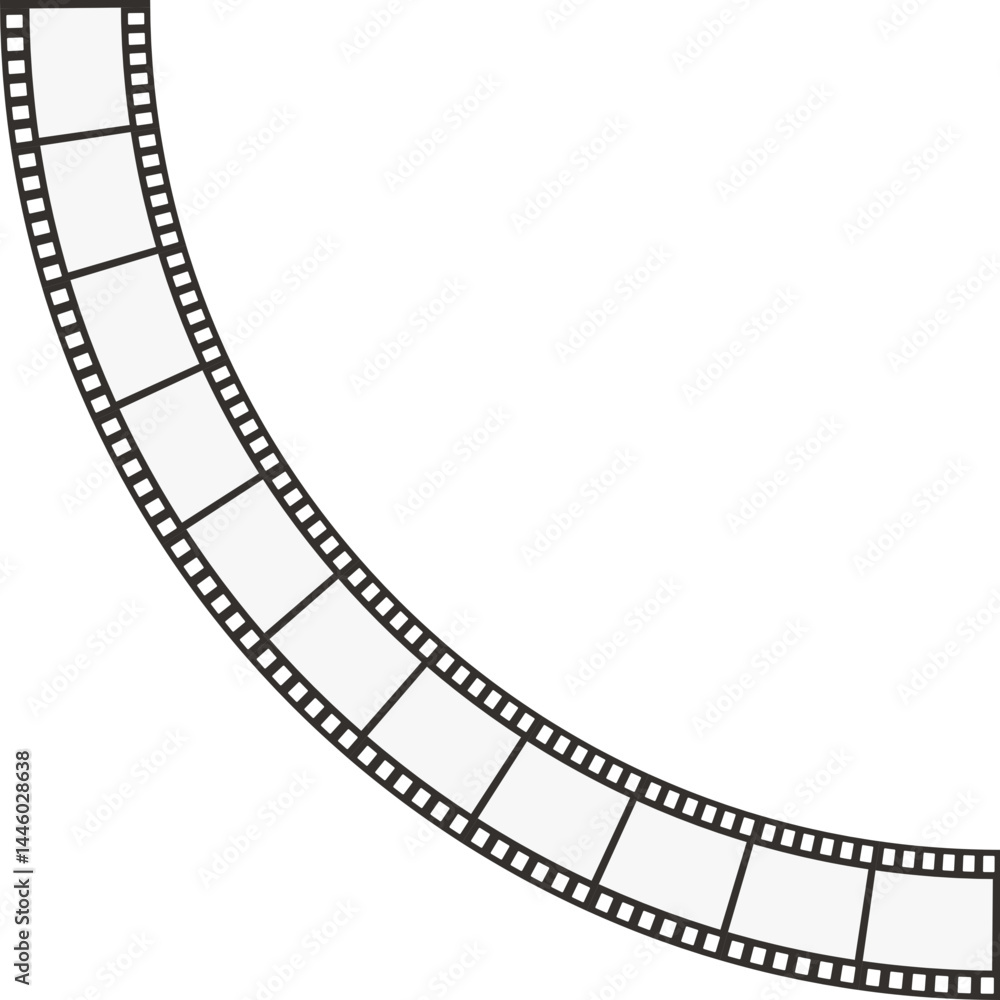 Fototapeta premium Curved path of movie film tape.
