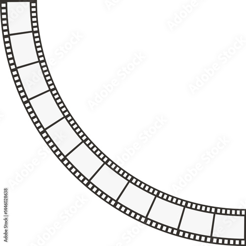 Curved path of movie film tape.
