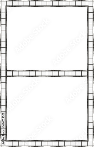 A path with a horizontal line dividing a rectangle into two parts, resembling classic film strip frames.