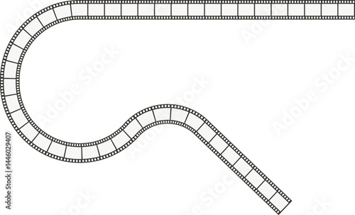 Line making straight broken curve movie film tape path